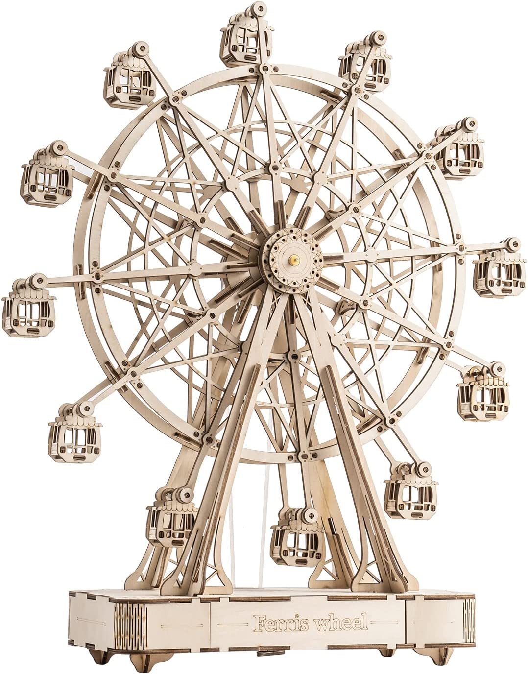 Wooden Rotatable Ferris Wheel Model With Playing Music Toys