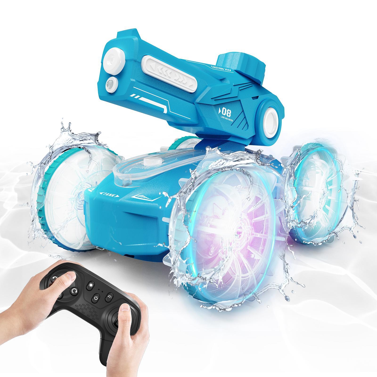 Children's All-terrain Amphibious Tank Remote Control Toy Car With Automatic Water Spray And Lighting Effects. Only Available For Self-pickup