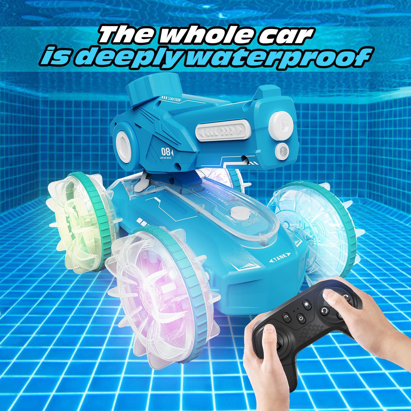 Children's All-terrain Amphibious Tank Remote Control Toy Car With Automatic Water Spray And Lighting Effects. Only Available For Self-pickup