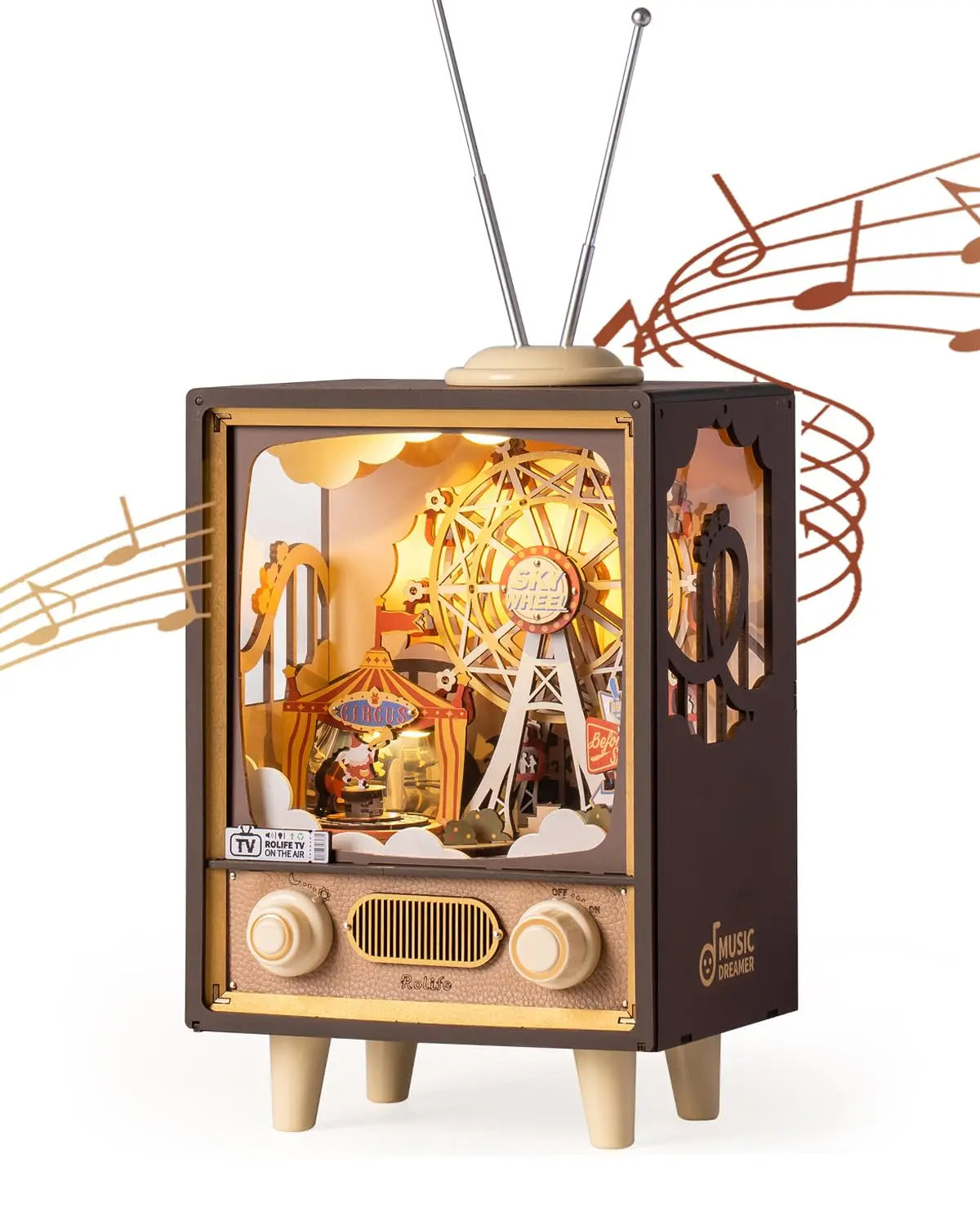 Carnival Music Boxes With Lights For Kids Adults Home Decoration Luxurious Design 3D Wooden Puzzle Toys