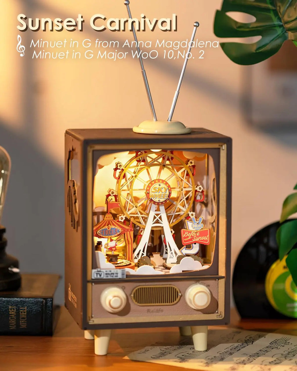 Carnival Music Boxes With Lights For Kids Adults Home Decoration Luxurious Design 3D Wooden Puzzle Toys