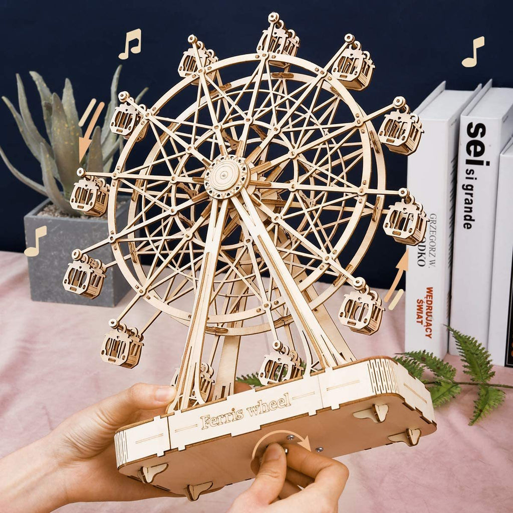 Wooden Rotatable Ferris Wheel Model With Playing Music Toys