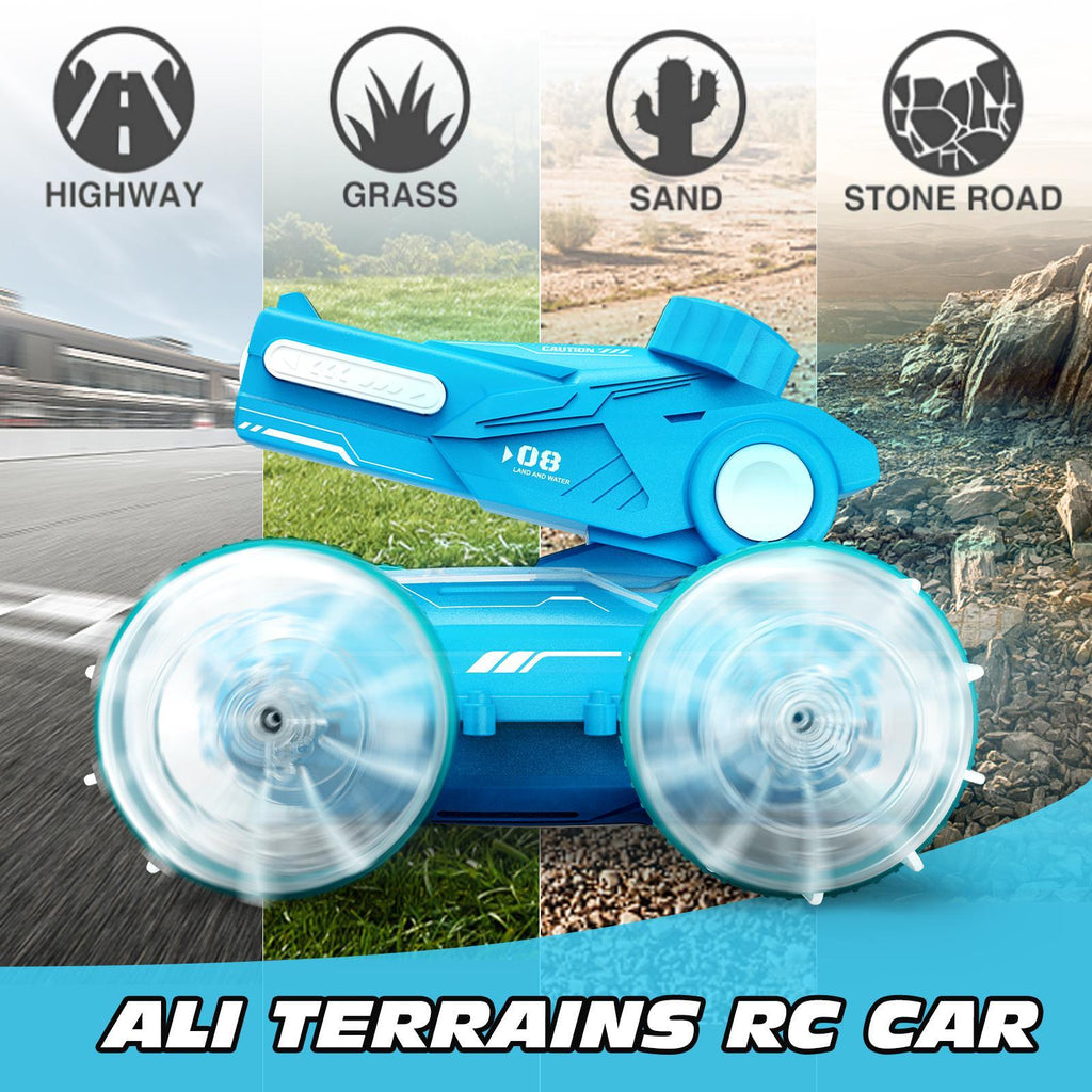 Children's All-terrain Amphibious Tank Remote Control Toy Car With Automatic Water Spray And Lighting Effects. Only Available For Self-pickup