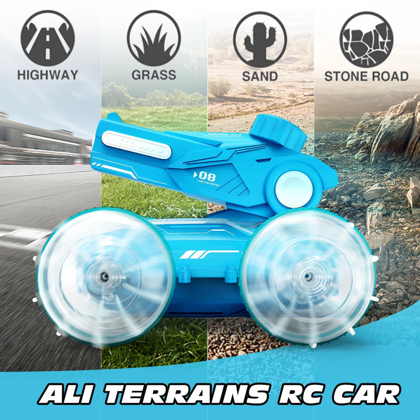 Children's All-terrain Amphibious Tank Remote Control Toy Car With Automatic Water Spray And Lighting Effects. Only Available For Self-pickup