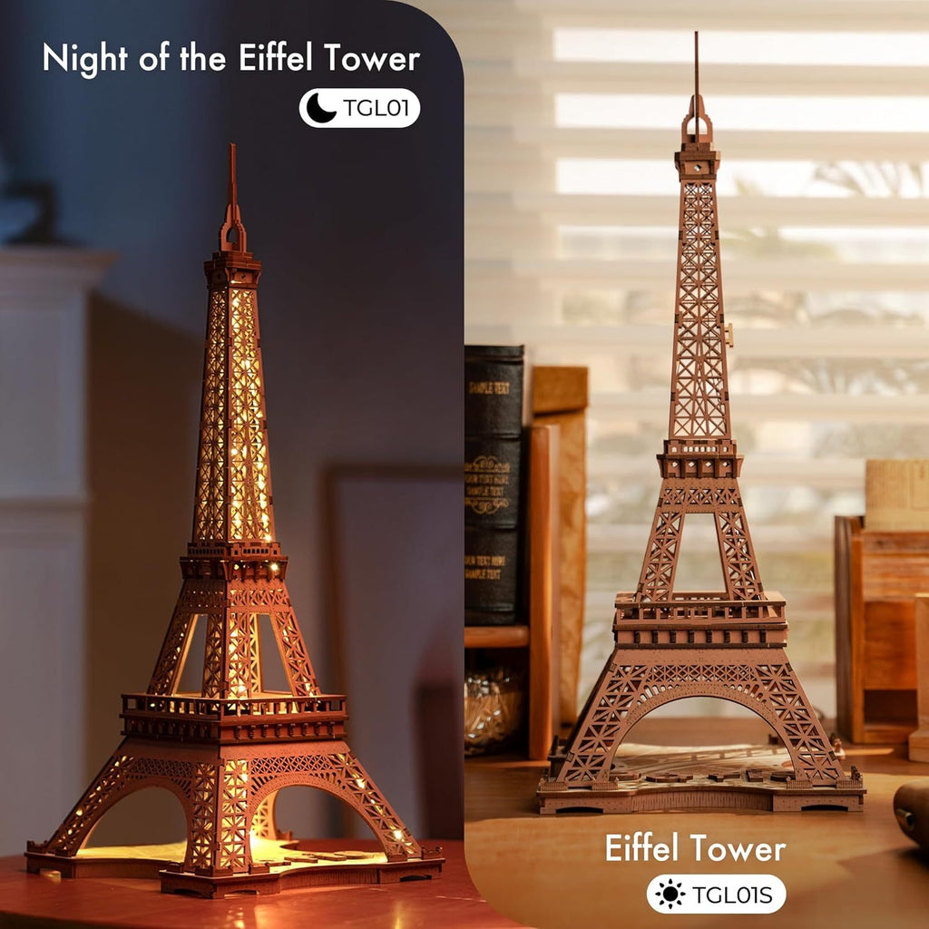 Night Of The Eiffel Tower Large Wooden Puzzle With 4 Light Shows For Gift